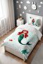 Red Mermaid Patterned Single Baby Kids Bedding Set - 3