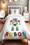 Single Robot Patterned Single Baby Kids Bedding Set