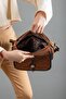 Skin 2 Compartment Covered Zippered Tan Black Women's Shoulder Bag - 2