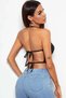 Bacio Women's Backless Black Halter Crop Bustier Bc5441 - 2
