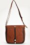Skin 2 Compartment Covered Zippered Tan Black Women's Shoulder Bag - 3