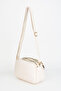 Women's Squirrel Cream 4 Compartment Faux Leather Medium Size Zipper Closure Handbag and Shoulder Bag - 3