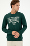 Men's Regular Fit Crew Neck Dark Green Sweatshirt 50290253-Vr079 - 3