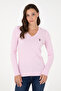 Women's Pink V-Neck Basic Sweater 50288992-VR041 - 3