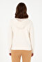 Women's Cream Basic Hooded Sweatshirt 50289540-Vr071 - 5