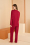 Bordo Basic Pijama Takım - 4