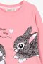 تونيك للفتيات بعمر 1.5-5 سنوات - نمط أرنب، سلمون - 3
