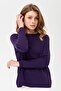 Women's Crew Neck Classic Wool Sweater Red - 3