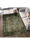 Aysu Collection Woven Base Modern Decorative Carpet in Dark Green Tones Aysu01 - 4