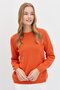 Women's Crew Neck Classic Wool Sweater Orange