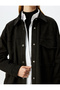 Suede Look Classic Collar Pocket Detailed Buttoned Oversize Shirt - 5