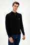 Men's Slim Fit Half Zip Black Sweater 50293398-Vr046 - 3