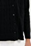 Women's V-Neck Seamless Hair Braided Cardigan Black - 6