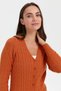 Women's V-Neck Seamless Hair Braided Cardigan Orange - 8