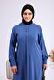 Women's Large Size Hijab Tunic Buttoned Ayrobin Fabric - 4