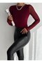 Women's Burgundy Long Tulle Sleeve Sandy Blouse Hzl25W-Fry 122521 - 4