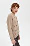 Women's Crew Neck Seamless Wool Sweater Dark Beige - 8