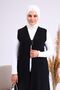 Women's Hijab Lycra Buttoned Long Mother Vest Black