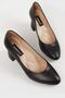Women's Black Genuine Natural Leather Classic Shoes with Heels, Number 35-41 - 7