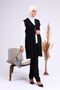 Women's Hijab Lycra Buttoned Long Mother Vest Black - 5