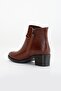 Women's Heeled Boots Daily Tan Color Elastic Thick Heeled Boots - 5