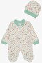 Baby Girl Booties Overalls with Colorful Heart Pattern 0-6 Months, White
