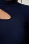 Cut Out Detailed Corded Knitted Blouse Dark Blue Lgt0016 - 3