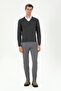 Men's Slim Fit V-Neck Anthracite Melange Sweater 50297063-Vr081 - 4