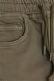 Boy's Trousers Lace-up Elastic Waist 1.5-5 Years, Dark Khaki Green - 6