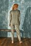 Women's Velvet Pajama Set with Text on the Front 13112-8 - 2