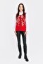 Women's Crew Neck Floral Wool Vest Coral - 3