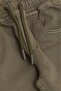 Boy's Trousers Lace-up Elastic Waist 1.5-5 Years, Dark Khaki Green - 5