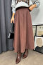 Bitter Brown Pocketed Pleated Parachute Skirt - 2