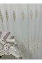 Nivemeshome Sierra Gold Embroidered 108 1/3 Tight Pleated Tulle Curtain Apm - 5