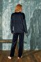Women's 13111-5 Velvet Pajama Set with Writing on the Front - 3
