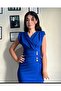 Gold Button Detailed Midi Evening Dress - 2