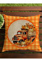 Autumn Themed 43X43 Velvet Cushion Cover - 7