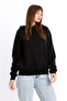 Women's Black Hooded 3 Thread Rasterless Polarless Raglan Sleeve Sweatshirt S-104