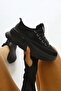 Ancy Black Parachute Fabric Star Patch Women's Sneakers, Women's Sneakers