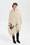 Women's Knitted Floral Embroidered Tassel Shawl T.Melange - 5