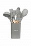 Matis Heat Resistant Silicone Fireproof Non-Stick 11 Piece Serving Set with Stand Gray - 4