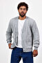 Men's Button Closure Pocket Knitwear Gray Knitted Cardigan Mz89916 - 8