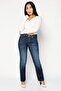 Women Straight Fit High Waist Washed Non-Stretchable Denim, Dark Blue - 2