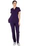 Dark Purple Stretch Fabric Fine Fabric Scrubs Doctor Nurse Scrubs Batwing Sleeve Surgical Set - 3