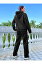 Wellness Self Love - Black Printed Jogger Sweatshirt and Hooded Tracksuit Set - 2