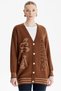 Knitwear Embossed Cardigan - Brown / Camel Color