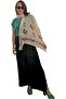 Cream Color Traditional Pattern Handmade Bamboo Fabric Shawl Scarf - 4