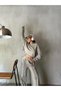 Women's Painting Gray Sleeves Gathered Filthy Stitched Unripped Sweatshirt 28062 - 8