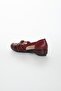 Claret Red Large Size Women's Shoes with Buckle Daily - 4