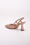 Large Size Side Post V-Faced Skin Nude Women's Heeled Shoes - 6